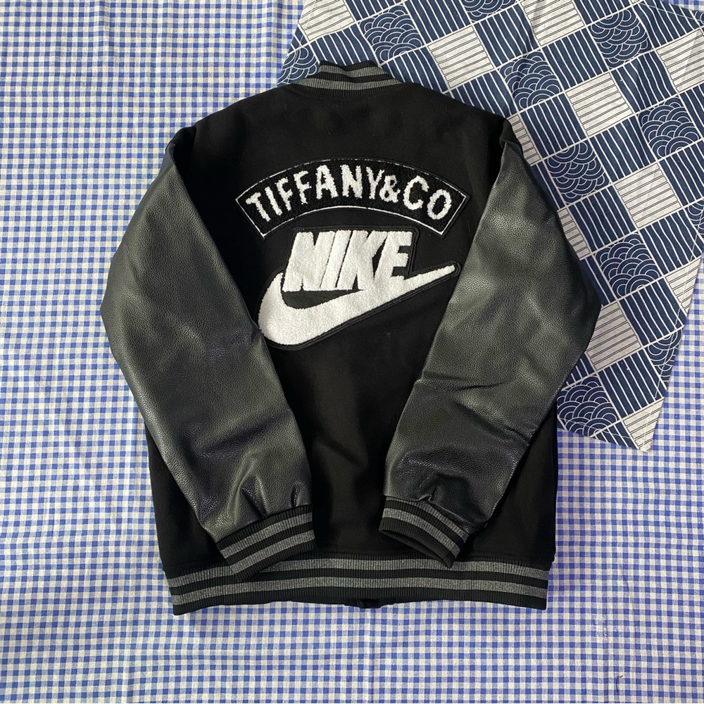 Nike Black Varsity Jacket with Teal Accents - Picture 9 of 9